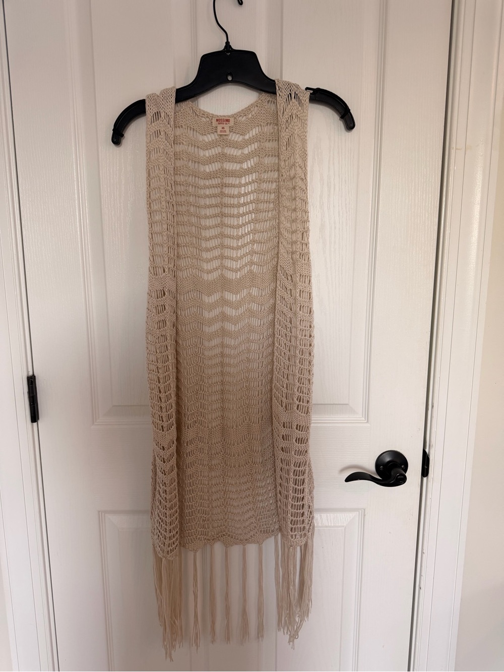 Mossimo Supply Co. Cream Crochet Open-Knit Vest